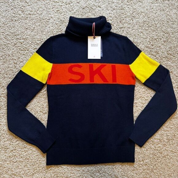 Perfect Moment Ski Merino Wool Sweater Mock Neck Base Layer Small NWT - Picture 1 of 5
